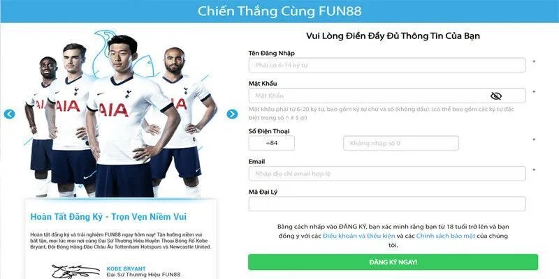 Quy trình mở tài khoản tại Fun88 rất đơn giản