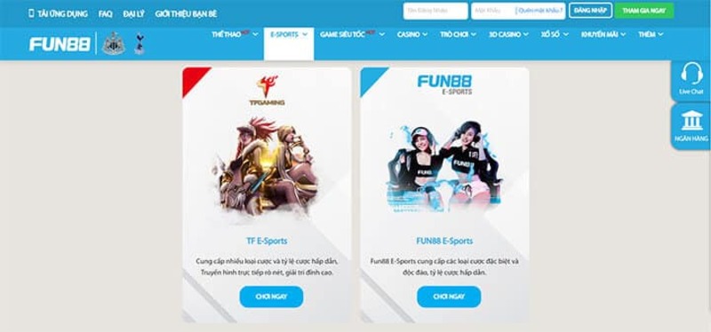 Những tựa game E-sport không thể bỏ lỡ tại Fun88