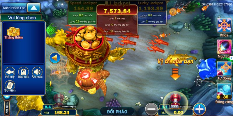 Sảnh game bắn cá của nhà cái Fun88 có nhiều trò chơi thú vị